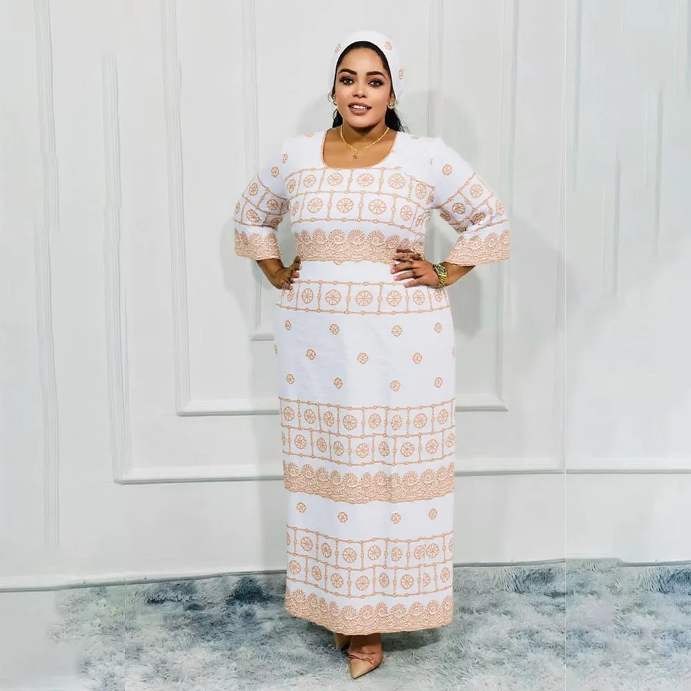 

MD African Dresses For Woman Traditional Dress Turkey Dress Kente Embroidery Robe Bazin Riche Luxury Elegant Africa Clothing