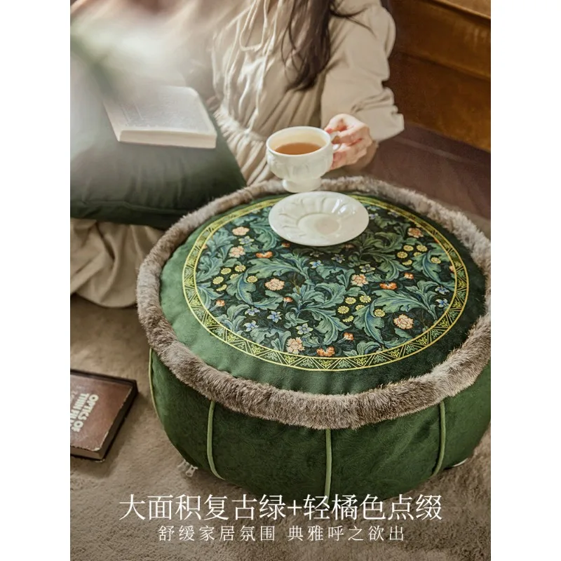 

Fanju attitude green barren American seat pier futon seat cushion retro light luxury lazy sofa tatami casual pedal