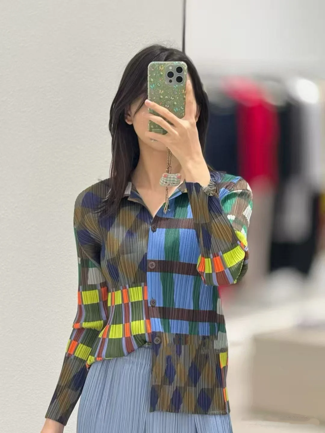 Fashionable Pleated 2026 Spring Autumn Women's Ensemble High End Stylish PP Printed Series Three Piece Set round Neck Long Sl...