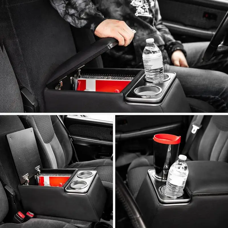 Car Rear Seat Armrest Console Box With Cup Holder Arm Rest Backseat Armrest Console Box For Cars