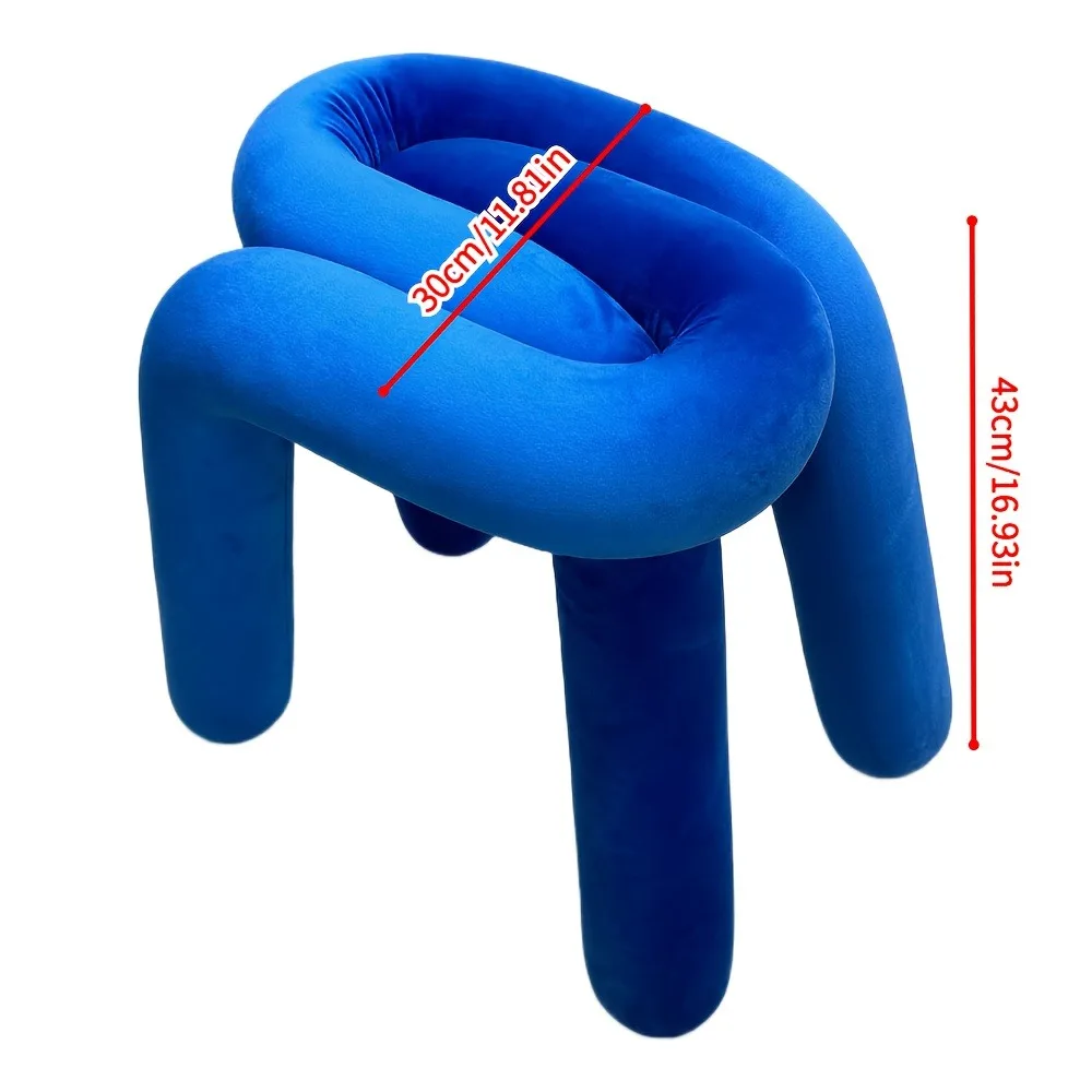 كلاين الأزرق الإبداعي البراز مربع الحديد المواد أنيق المنزل غرفة نوم الغرور كرسي أنيق عارضة الجلوس المألوف الفضاء التبعي