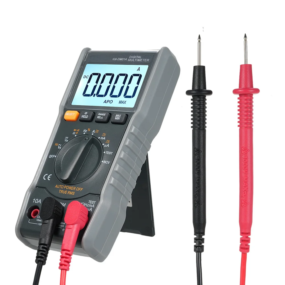 6000 Counts Digital Multimeter with Auto Power off Function Soft Silicone Protective Case for AC/DC Voltage Testing in Workshop
