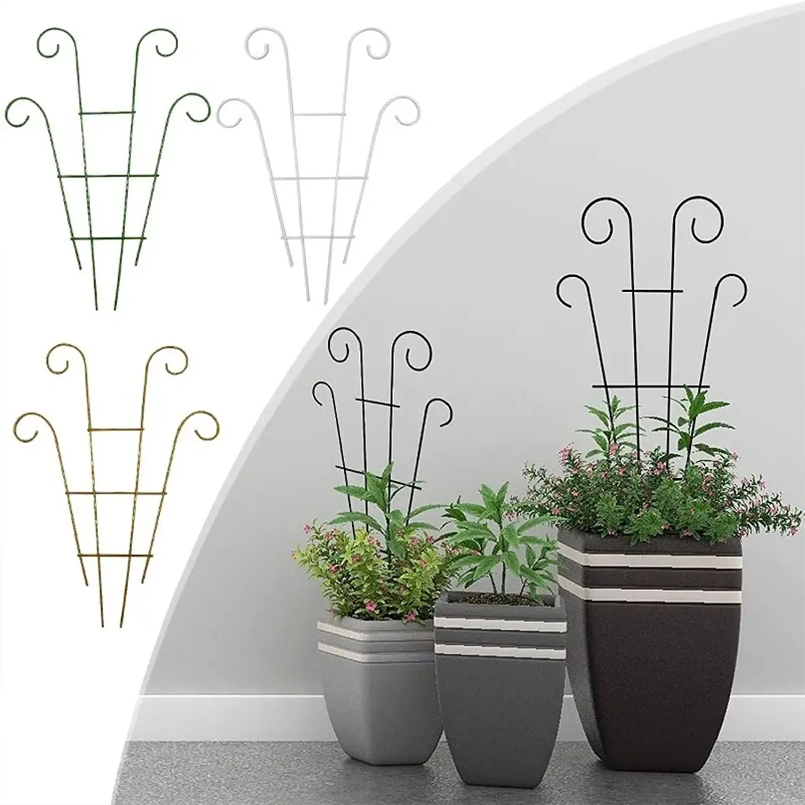 

Metal Plant Climbing Trellis Plant Support Stands Indoor Rose Vine Stakes Garden Potted Iron Fixed Rod Rack Cages Accessories