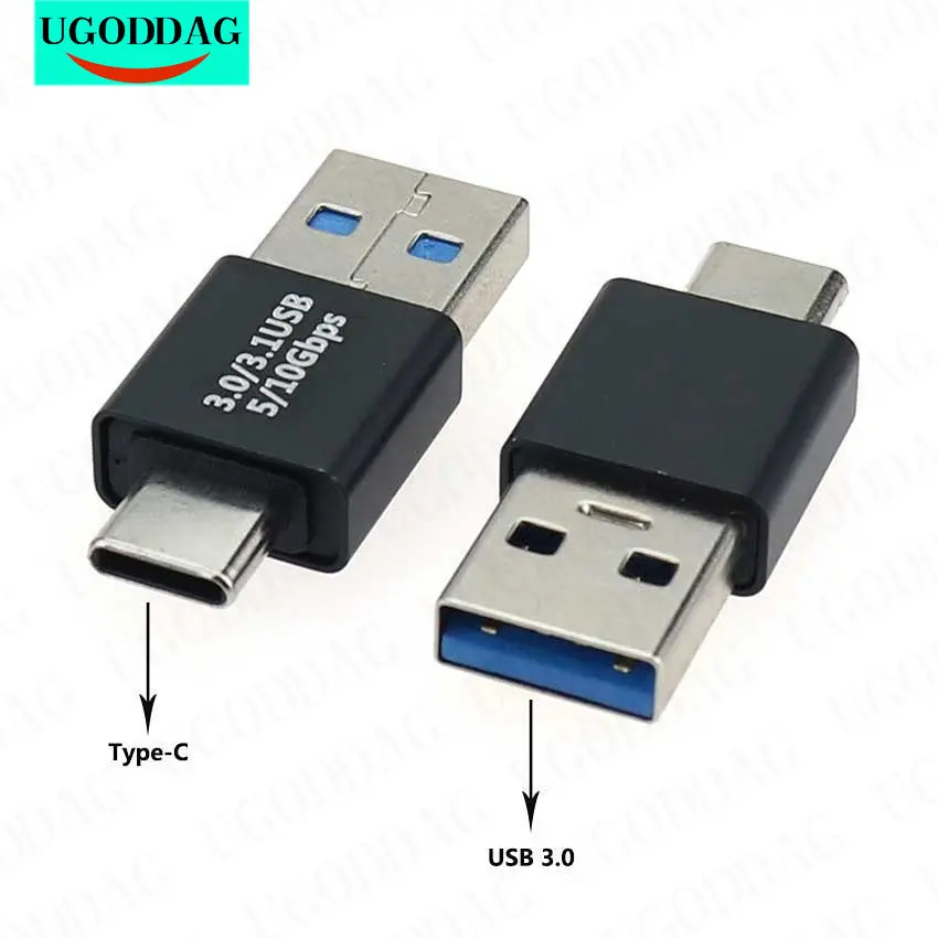 1/2 قطعة Type-C USB C ذكر إلى USB3.0 ذكر التوصيل محول كابل شحن مزامنة البيانات USB 3.1 نوع C محول