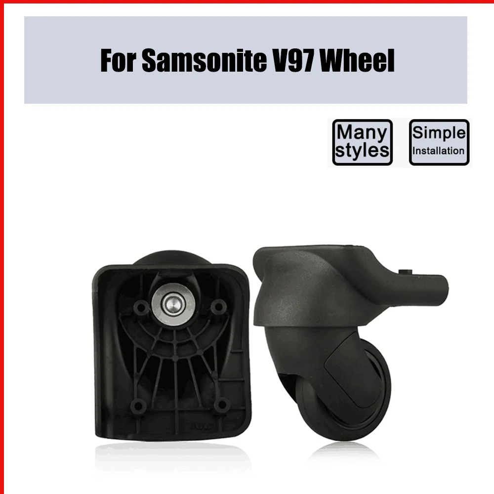 

For Samsonite V97 Trolley Case Wheel Pulley Sliding Casters Universal Wheel Luggage Wheel Silent Smooth Wear-resistant Black