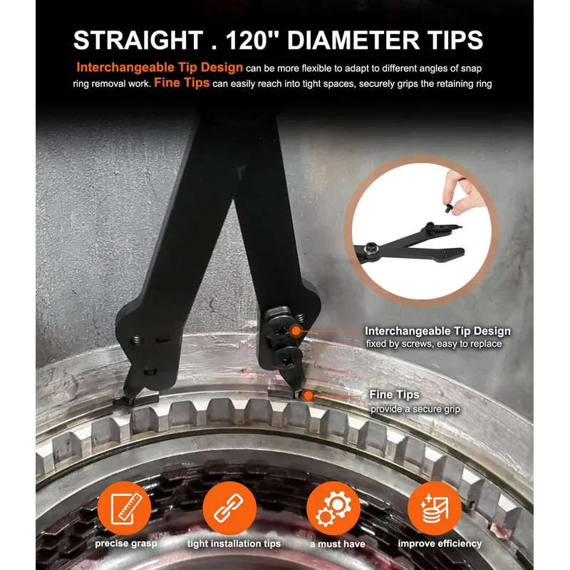 26" Internal Retaining Ring Pliers #1489 Snap Ring Tools Fit for GM 5L40, 5L50, 6L50, 6L80 and 6L90 Transmissions image 2