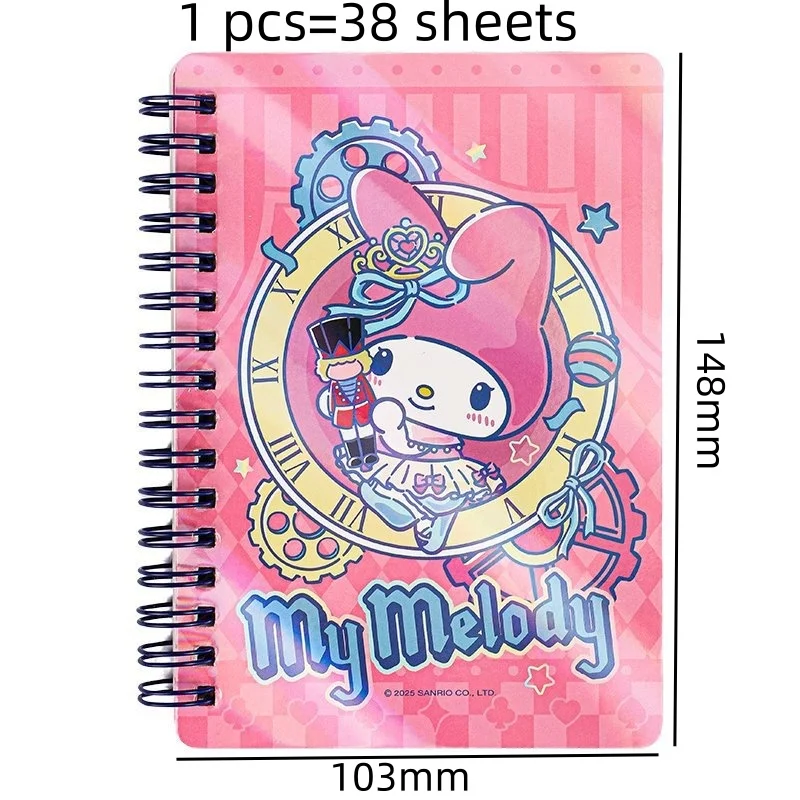 12pcs/lot Sanrio Kuromi Melody Cinnamoroll Coil Memo Pad Cute Portable Note Book Diary Planner Stationery Gift School Supply