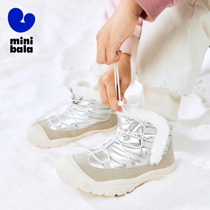 Mini Bala Snow Boots for Boys and Girls with Anti-Slip, Anti-Fall, Water-Proof Anti-Kick and Fleece-Lined and Warm