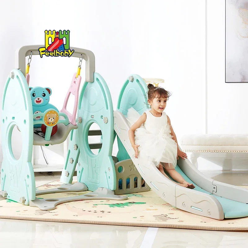كرسي أرجوحة بلاستيكي داخلي ثلاثة في واحد من Feelbaby لعبة أطفال رياض الأطفال