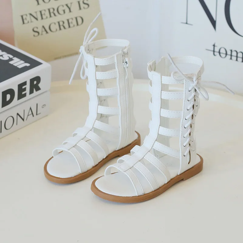 Children Sandals High-top Kids Girls Sandals Baby Sandals High Quality Flat Cut-Outs Beach Sandals