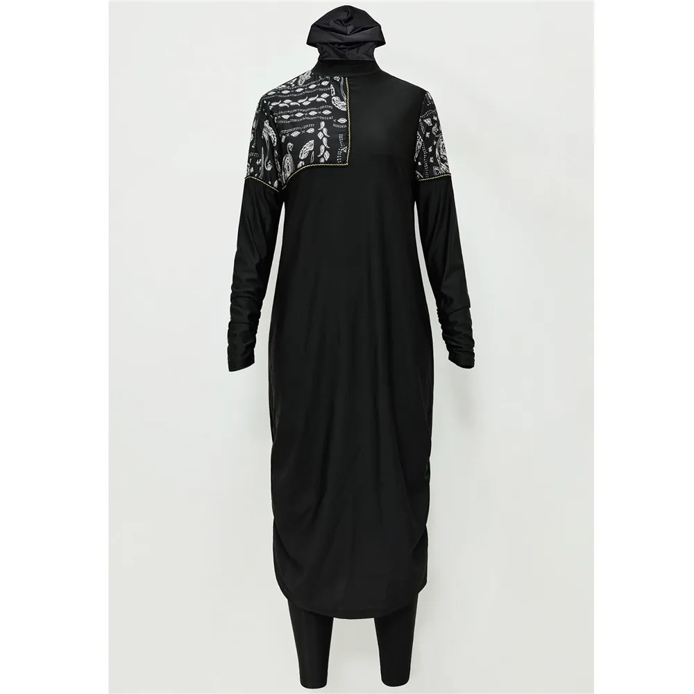 

3PCS Modest Burkini Femme Musulmane Conservative Maillot De Bain Women Muslim Hijab Swimwear Long Swim Robe Swimsuit Beachwear