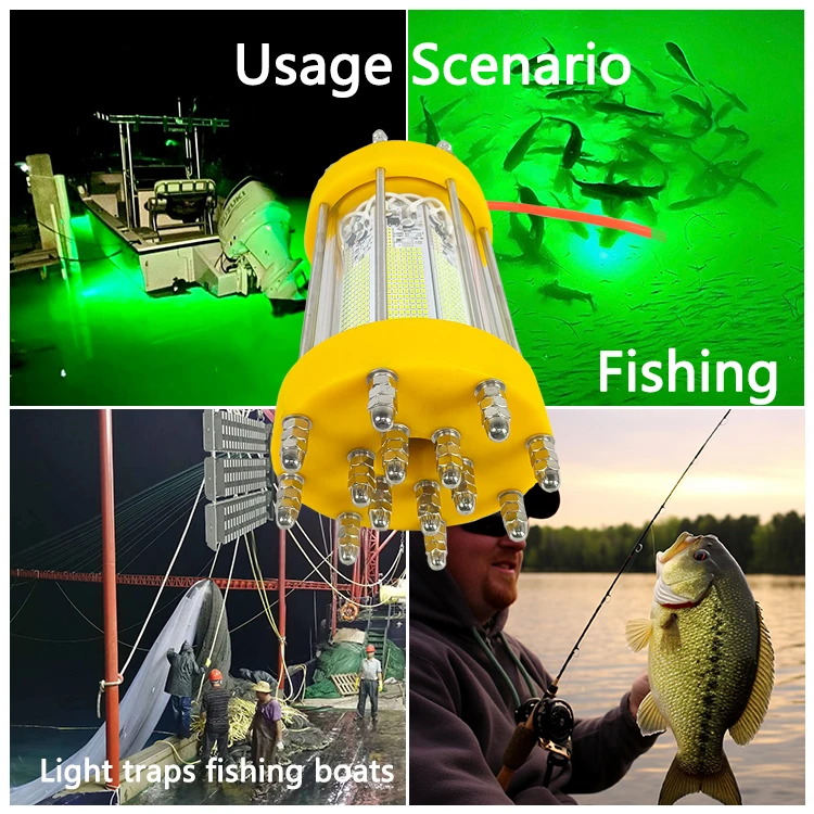 1000W vert 220vled projecteur lampe pour la pêche calmar saumon agriculture lumière étanche lumières de pêche