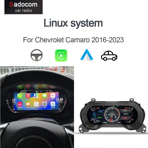 シボレーカマロ用qledスクリーンスピードメーター、ダッシュボード計器、カーデジタルクラスター、1920x720、12.3 