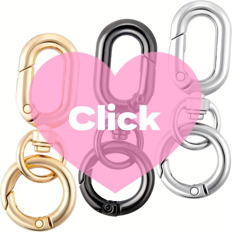 2/10Pcs Metal Swivel Spring Snap Hooks Double Opening Swivel Clasp Clips Key Chain Clip With Key Ring For DIY Keys