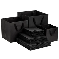 15PCS Kraft Paper Square Gift Bags Party Favor Bags Packaging Large Storage Paper Bag For Wedding Party