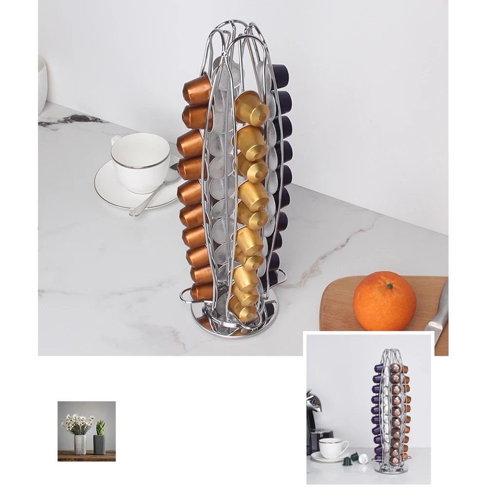 

Coffee Capsule Metal Coffee Capsule Rack Rack Silver Slim Storage Organizer For Kitchen Home Use Display