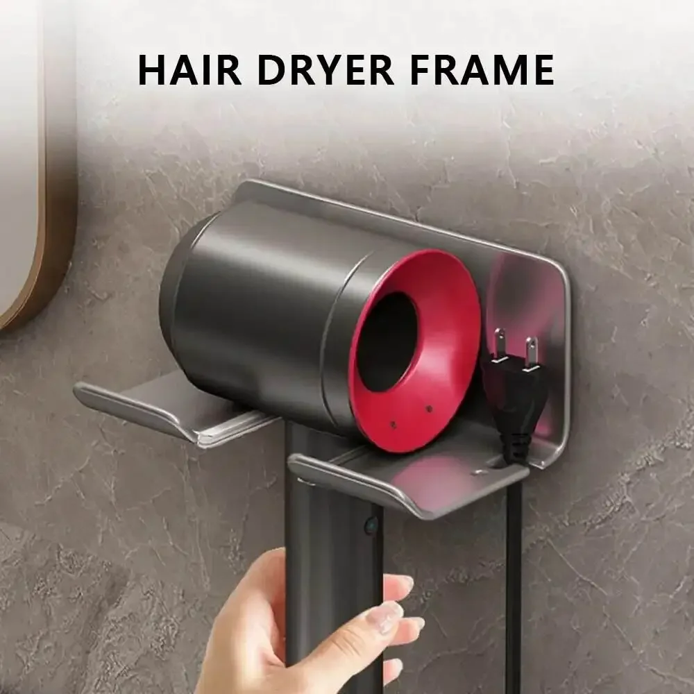 

Hair Dryer Holder Bathroom Hair Straightener Stand Nail Free Shelves for Wall Room Bathroom Storage Rack Shelf Wall-mounted Home