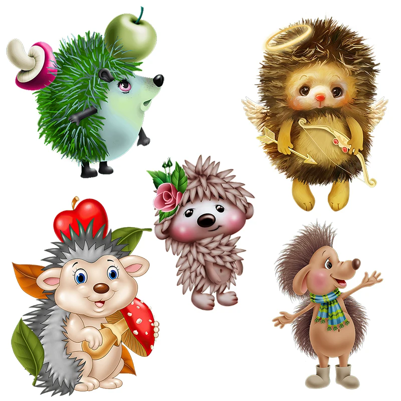 Three Ratels CX42 Lovely hand-painted Cartoon hedgehog forest animal family decoration wall sticker