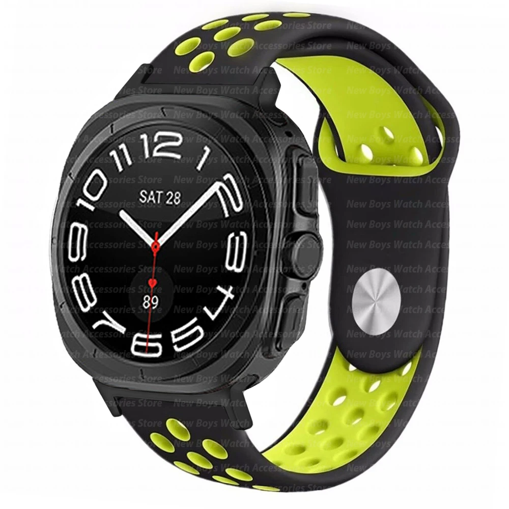 Ремешок из мягкого силикона для Samsung Galaxy Watch Ultra 47 мм, Воздухопроницаемый спортивный браслет без зазора для Galaxy 47 мм Ultra, унисекс