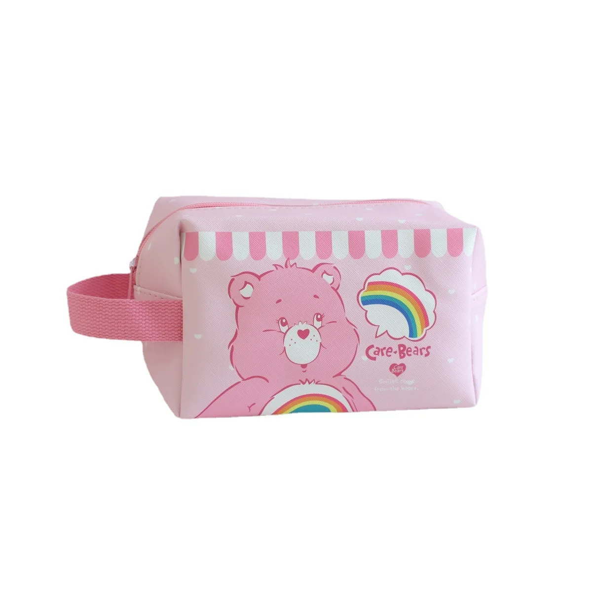 Rainbow Bear Cute Makeup Bag Large Capacity Handheld Portable Travel Leather Waterproof Desktop Storage Pencil Stationery