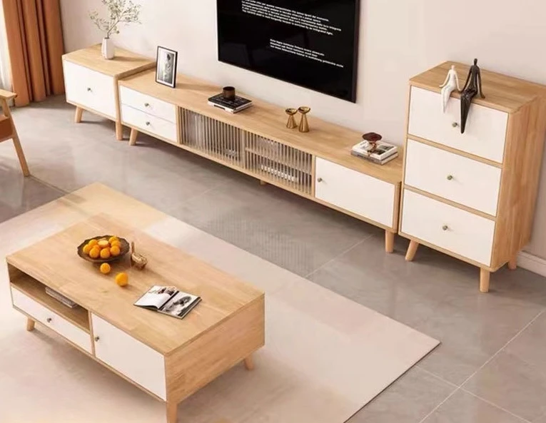 

All solid wood, TV cabinet, combination, light luxury, guest bedroom small apartment, storage, storage