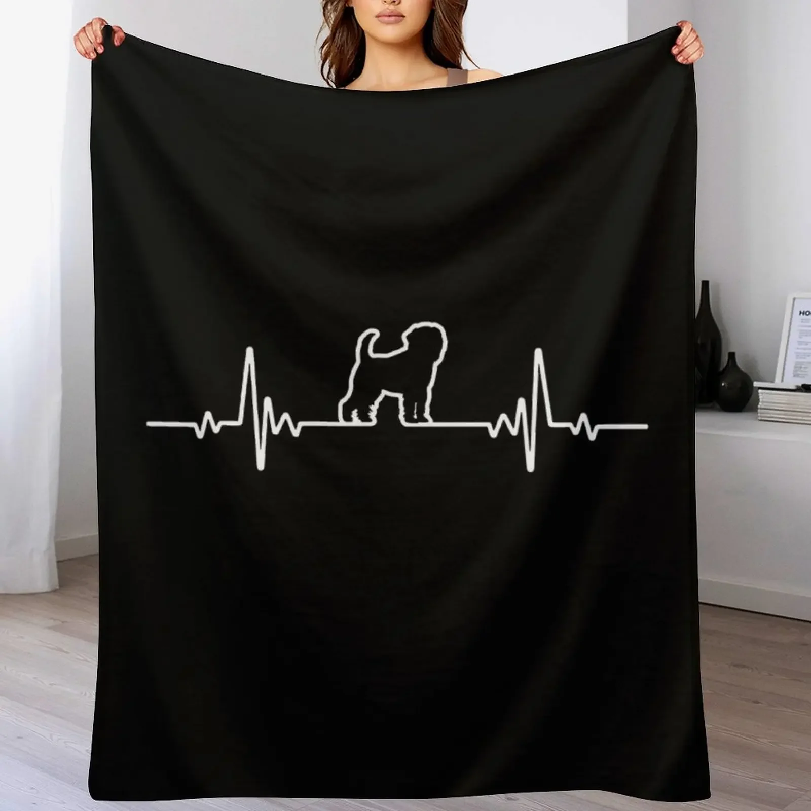 

Minimalist Heartbeat Brussels Griffon Throw Blanket Spring Fall Cozy Throw Blanket for Couch