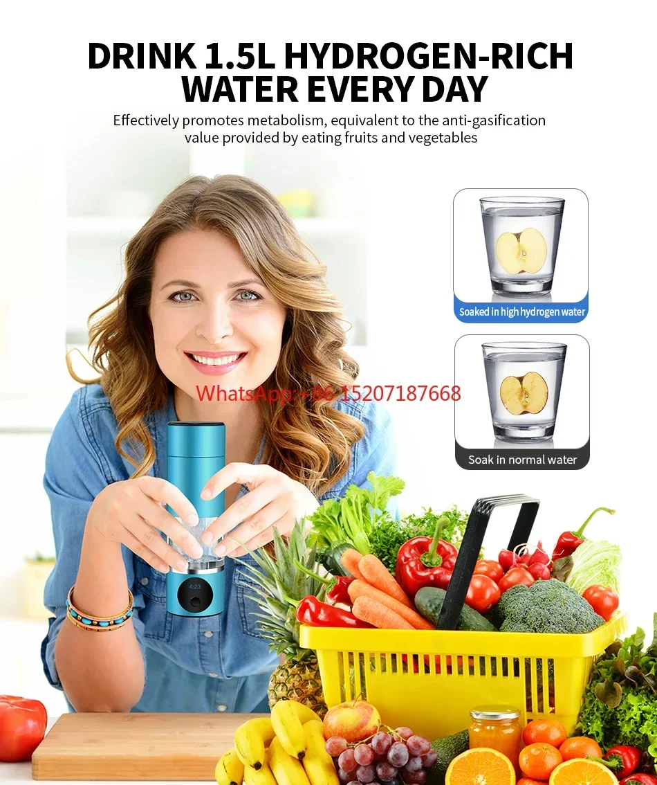 

Factory Custom Hydrogen Water Ionizer SPE PEM Technology H2 Hydrogen Water Generator Hydrogen Rich Water Bottle
