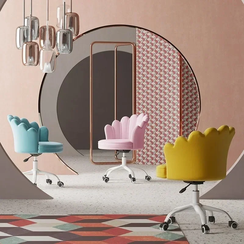 & Nordic Fabric Petal Office Chairs Student Minimalist Lift Backrest Computer Chair Home Bedroom Furniture for Study