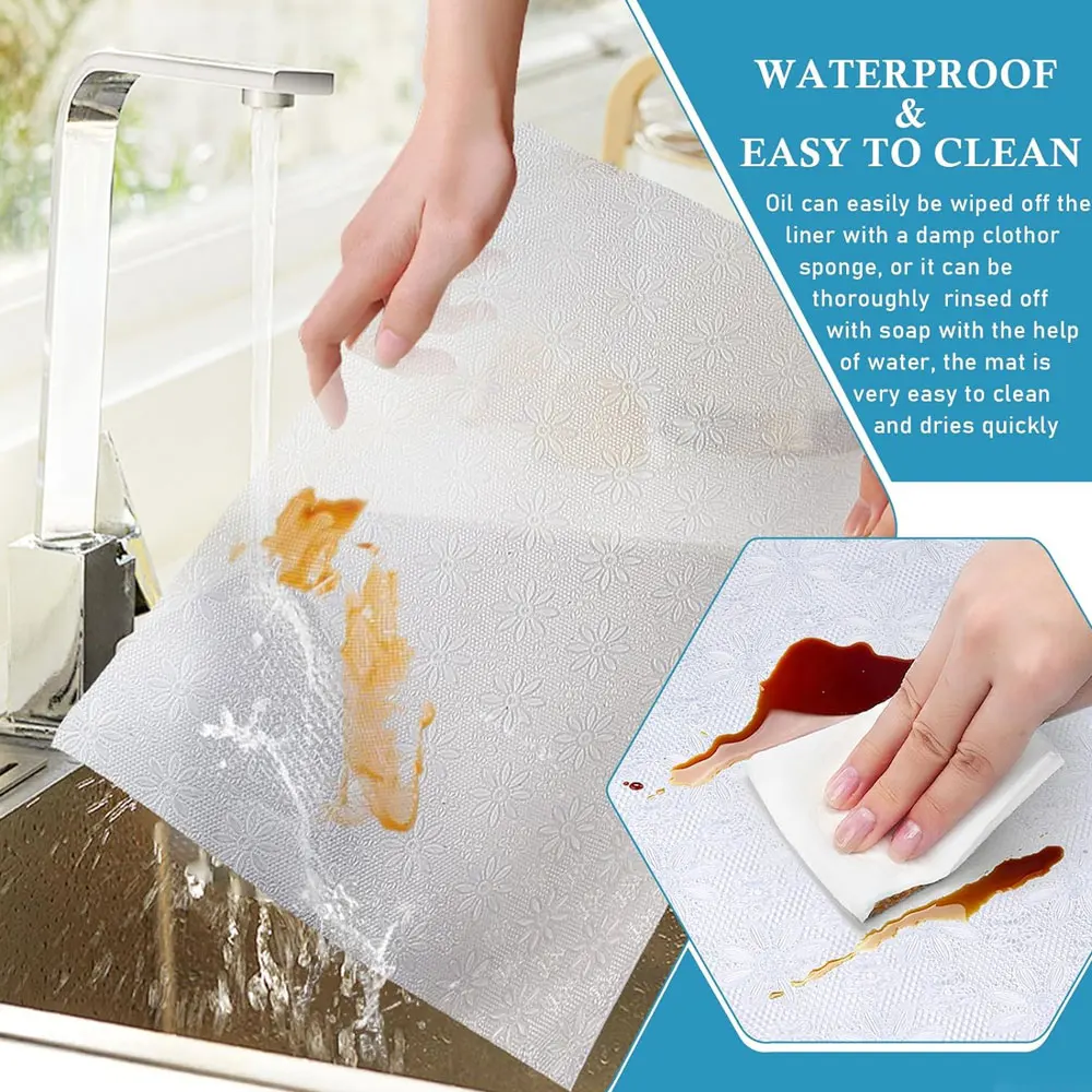 Non-Adhesive EVA Cabinet Shelf Liner Moisture Proof Anti-Mold Drawer Mat Waterproof Easy Clean
