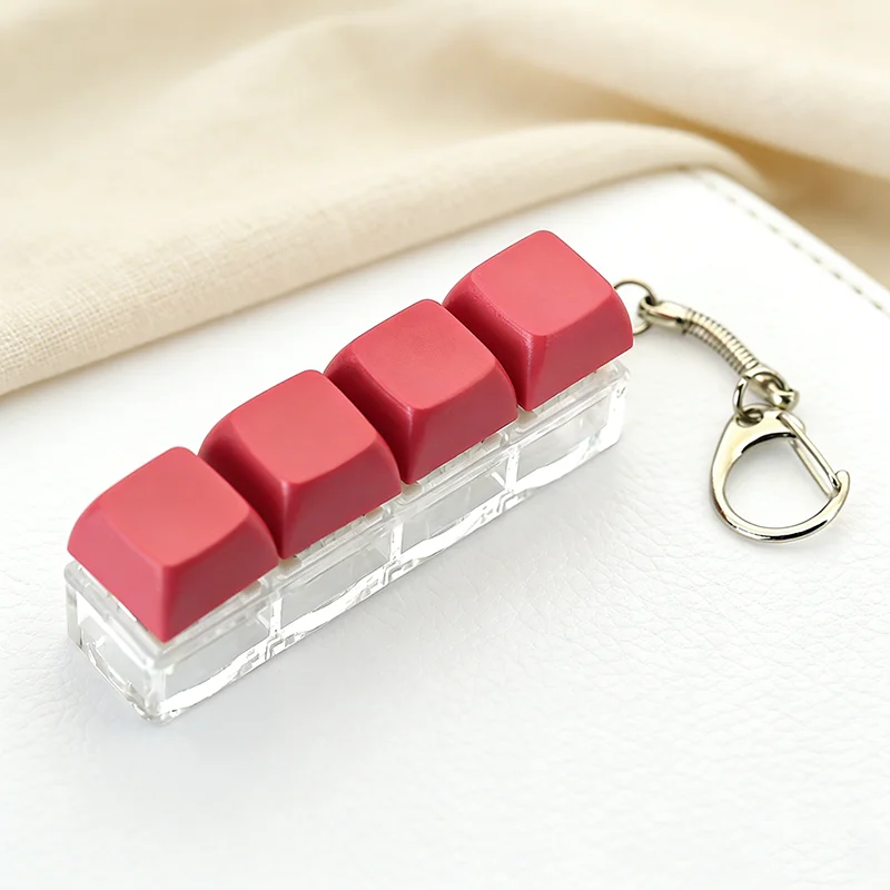 Kreativer 7-Farben Nicht-Leuchtender Tastatur-Pop-It-Fidget-Schlüsselanhänger Unisex Taschen- und Autoanhänger Dekoration Wirtschaftlicher Schlüsselring – Detail 10