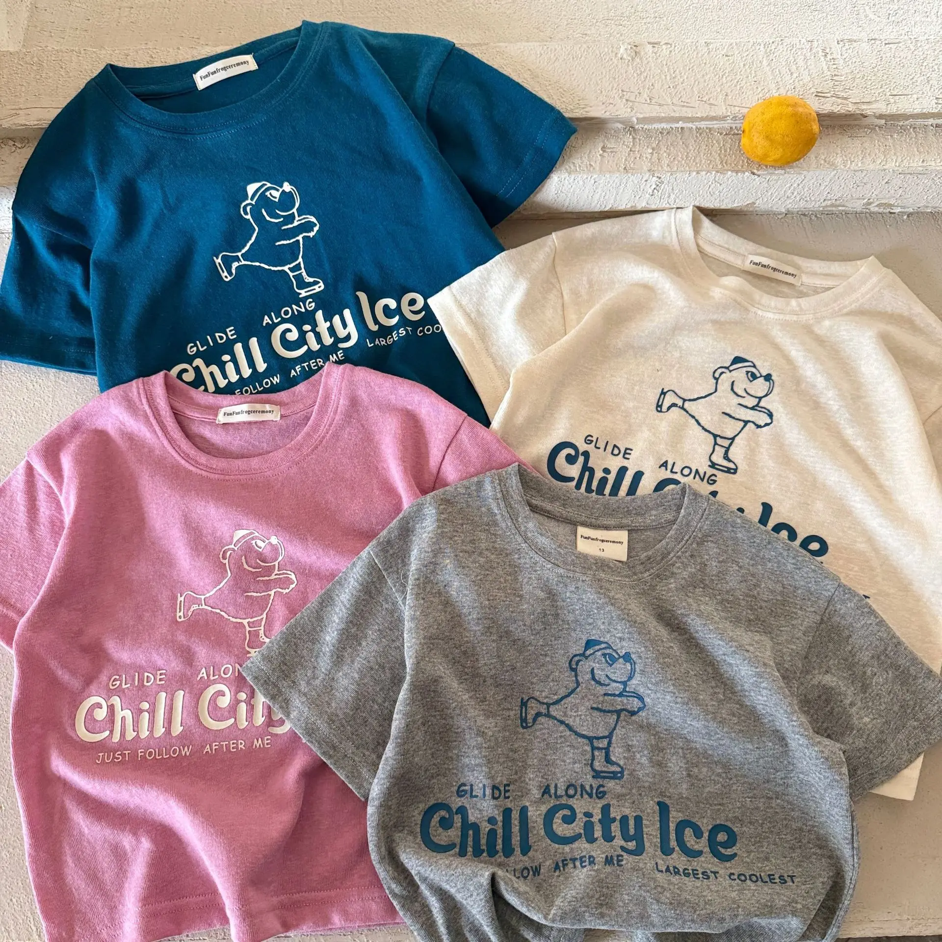 

2026 Summer New Children Short Sleeve T Shirts Cotton Boys Girls Cartoon Print Tee Baby Loose O-neck T Shirts Kids Clothes