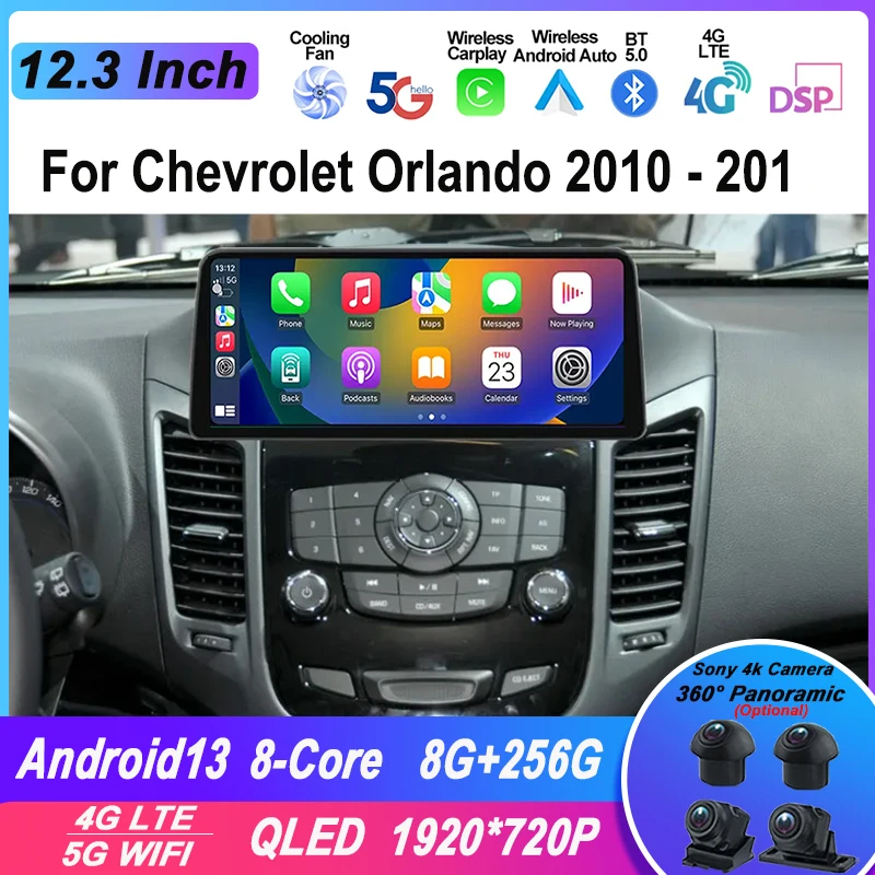 

12.3 Inch Screen For Chevrolet Orlando 2010 - 2018 Car Radio Android All in One Automotive Multimedia Player BT GPS Carplay WIFI