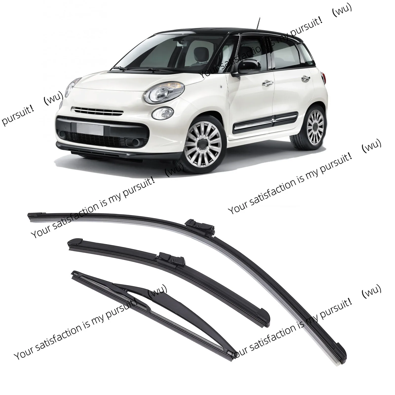 New 3Pcs Front Rear Wiper Blades Set for Fiat 500 500C 500L 2009 to 2023 Windshield Windscreen Tailgate Window Brushes Car Parts