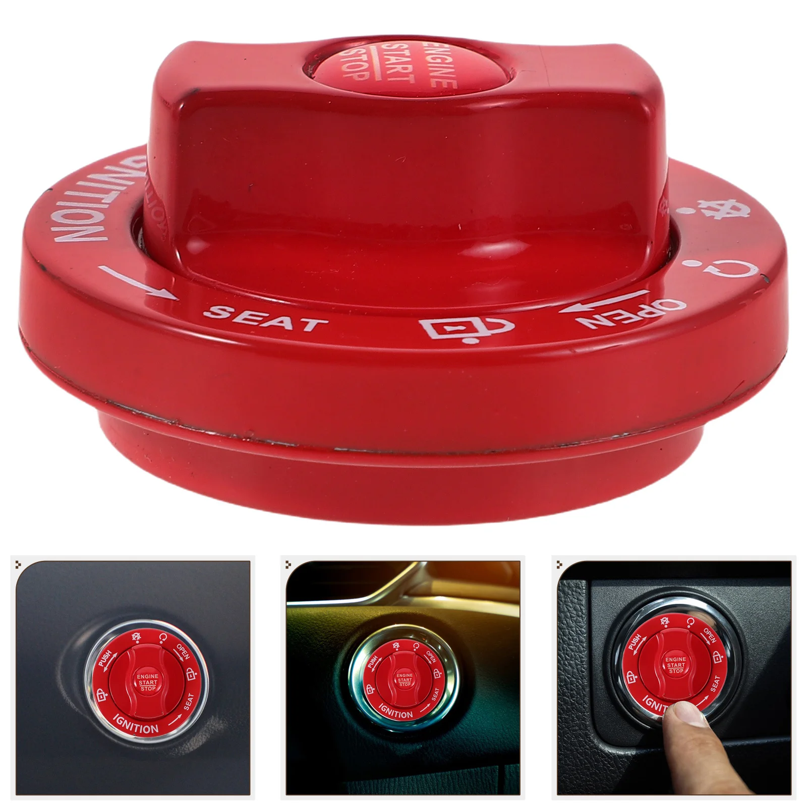

Car Engine Button Cover Alloy Push Start Ignition Protector Stable Anti-Scratch Start Stop Button Interior Decoration