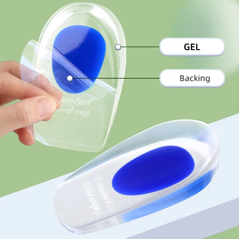 Silicone Gel Insoles Pain Heal Cushion Bone Spurs Pain Relief Heel Cushion Thickened Soft Half-Size Shoe Sole Insole Heel Pad