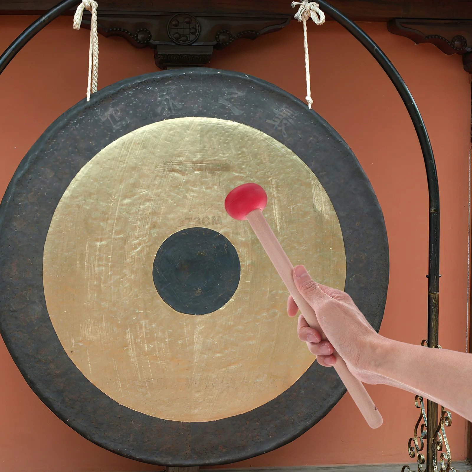 

Wooden Mallet for Gong Traditional Chinese Style Rubber Tip Percussion Hammer for Drums Chimes Xylophone Bass Gong Accessories