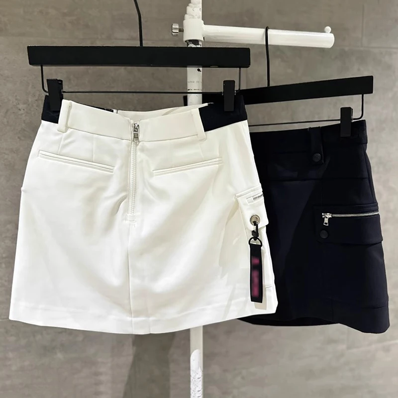 New Autumn Golf Skirt Women's Versatile Pocket Zipper Temperament Half Skirt Sportswear Fashionable Casual Short Skirt