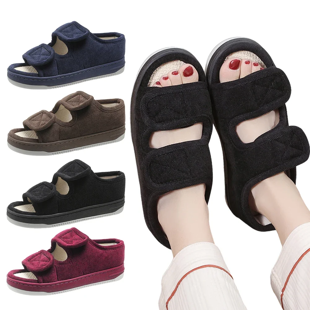 

2025 Diabetic Shoes Open Toe Diabetic Slippers Adjustable Elderly Sandals Breathable Orthopedic Footwear for Women and Men