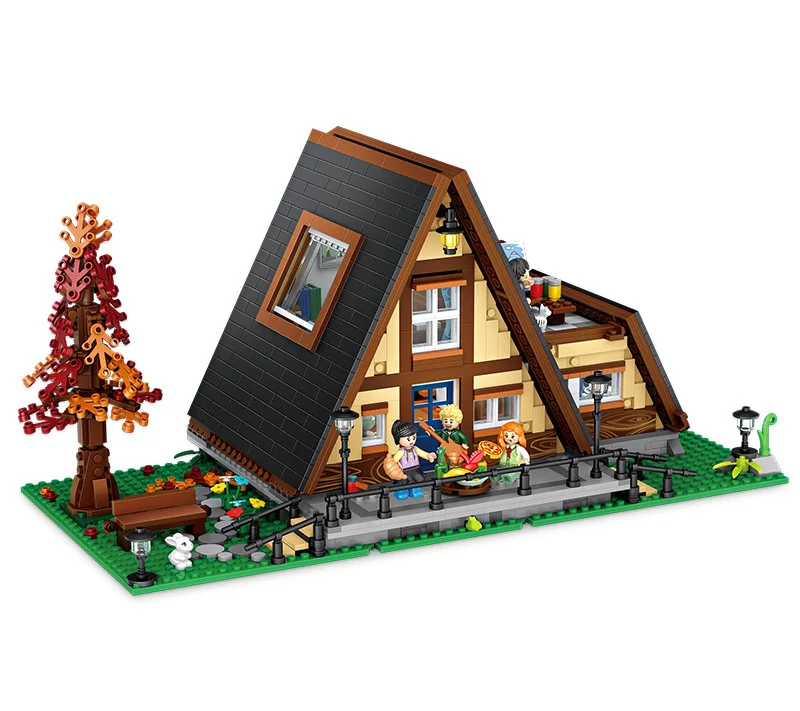 

1917 pcs The triangular cabin the Creative Master building blocks LOZ 1037 Bricks For Children
