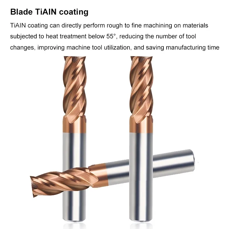 Hartmetall-Schaftfräser 11-teiliges Set Wolframstahl-Fräser CNC-Bearbeitungszentrum Fräswerkzeuge HRC55 4F 1,0mm-12,0mm – Detail 4