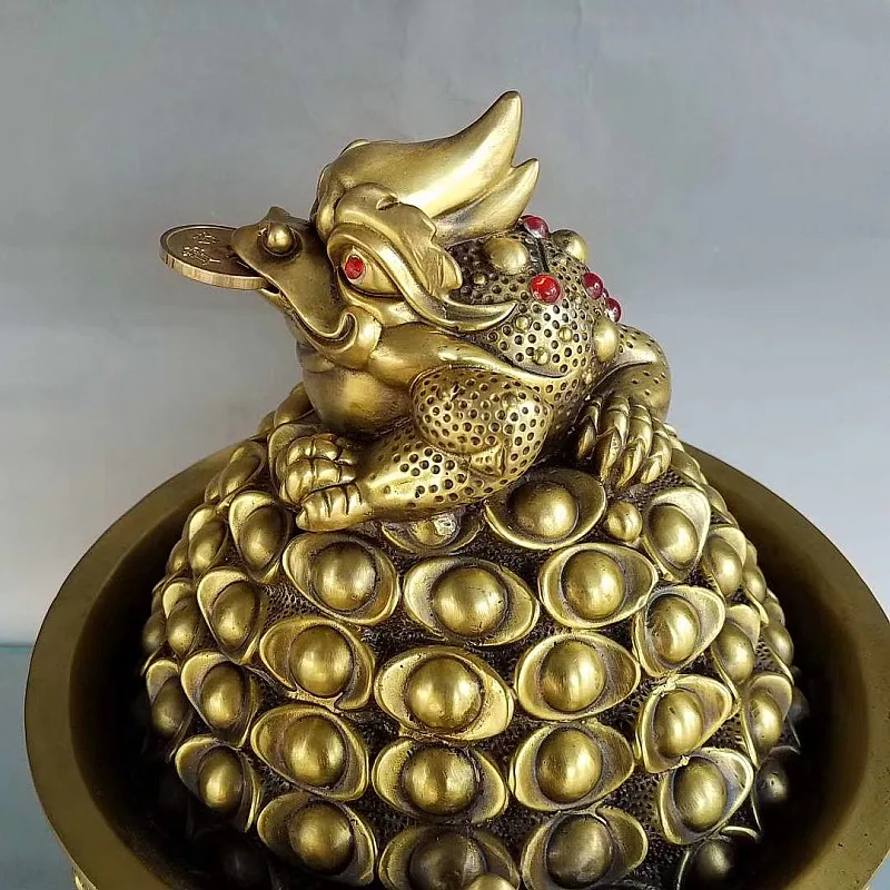 HOME shop efficacious Talisman Bring in wealth Recruit money GOOD LUCK JIN CHAN treasure bowl JU bao pen FENG SHUI Brass statue