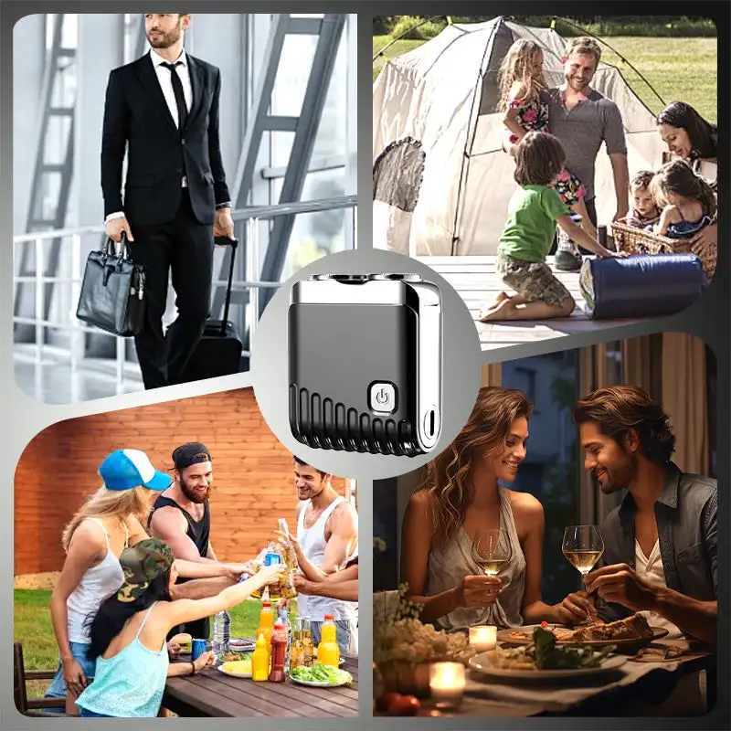 Men's Mini Electric Razor Double Blade Head Portable Travel Shaving Type-c Rechargeable Pocket Shaver Powerful Men's Gift Shaver