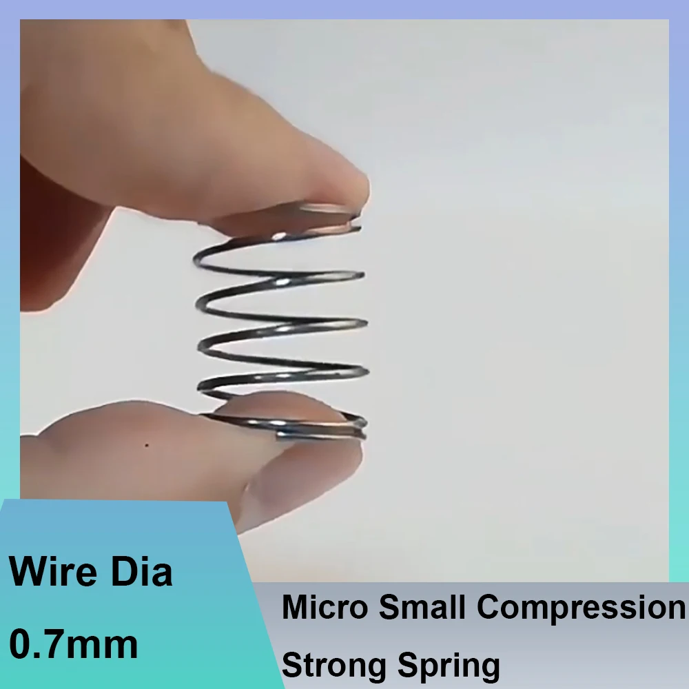 10Pcs/Lot Wire Dia 0.7mm Micro Small Compression Strong Spring Stainless Steel/Carbon Steel OD 4.5-10mm Length 15/20/25-120mm