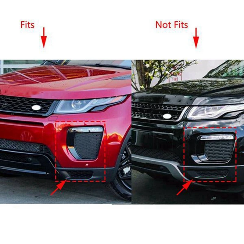 1 Pair Front Bumper Lower Grille Fog Light Frame ABS Car Accessories Auto For Range Rover Evoque