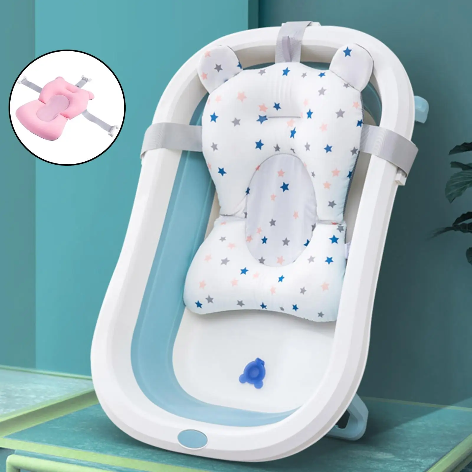 

Baby Bath Pad Anti-Slip Baby Bath Seat Support Seat Easy to Carry for Bathtub