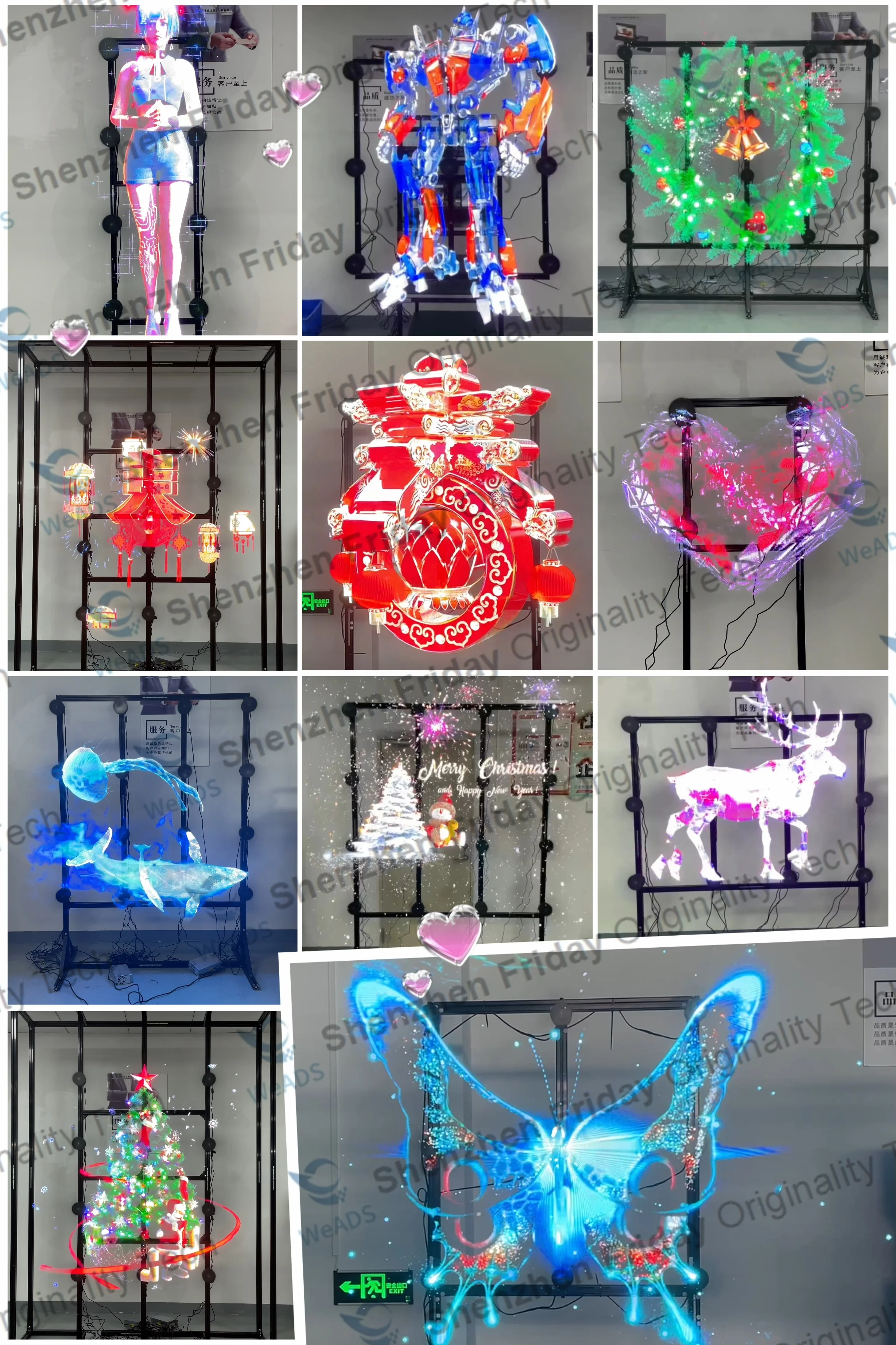 Innovative APP control Led 3d Hologram Advertising Holographic Fan Display Equipment 3d Indoor Hologram led Fan image 3