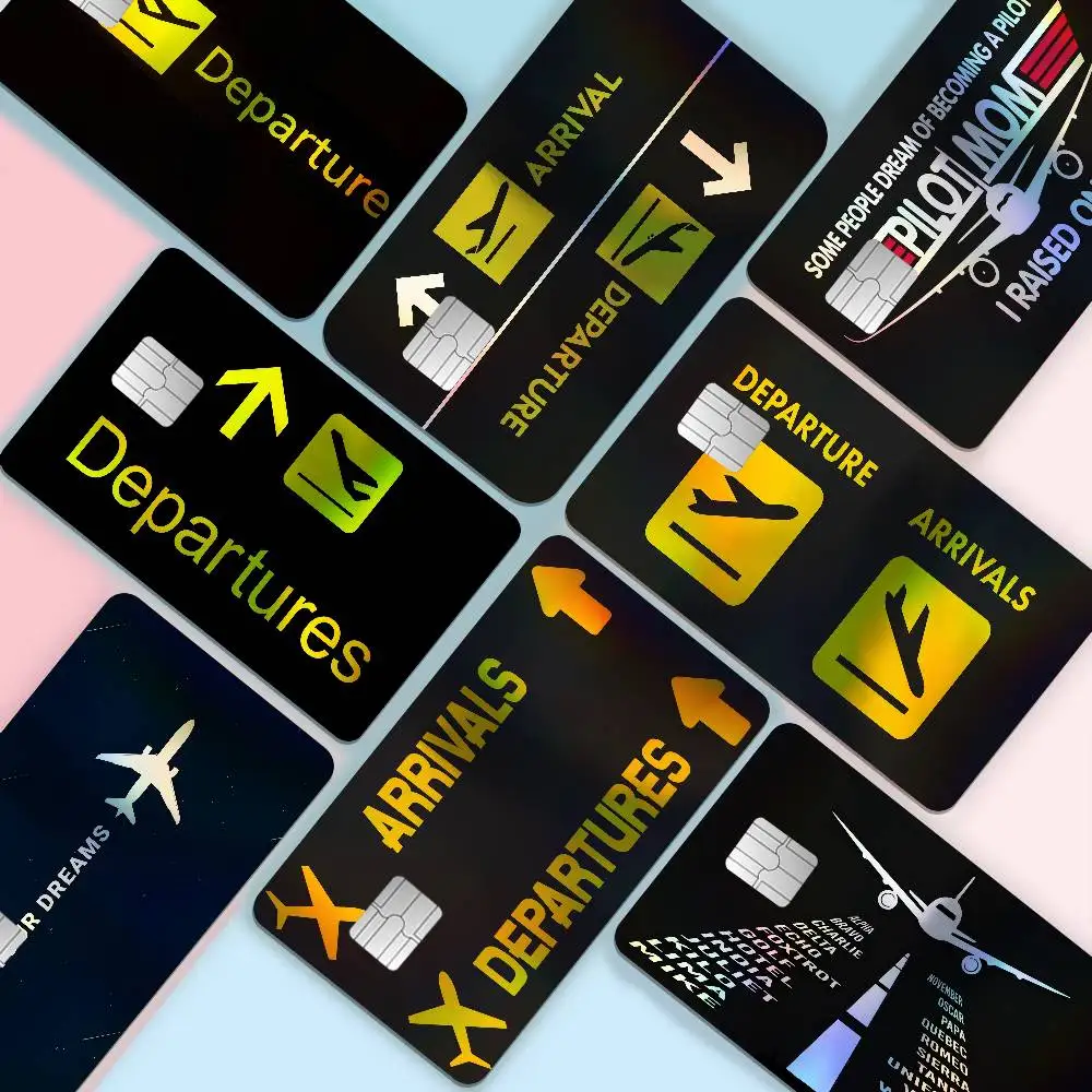 Pilot CaptainS Stripes Gradient Laser Bank Card Stickers Waterproof Trendy DIY Accessories