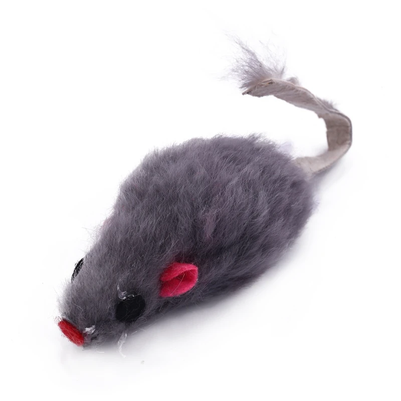 Real Rabbit Fur Mice Cat Toys Pet Toy Children\'s Toys 12-Pack