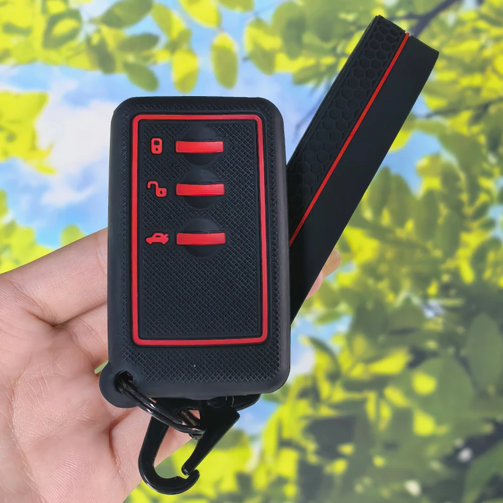 Flexible Textured Silicone Key Protector with Keychain for SUBARU Forester Impreza Legacy XV Smart 3 Buttons Key Fob