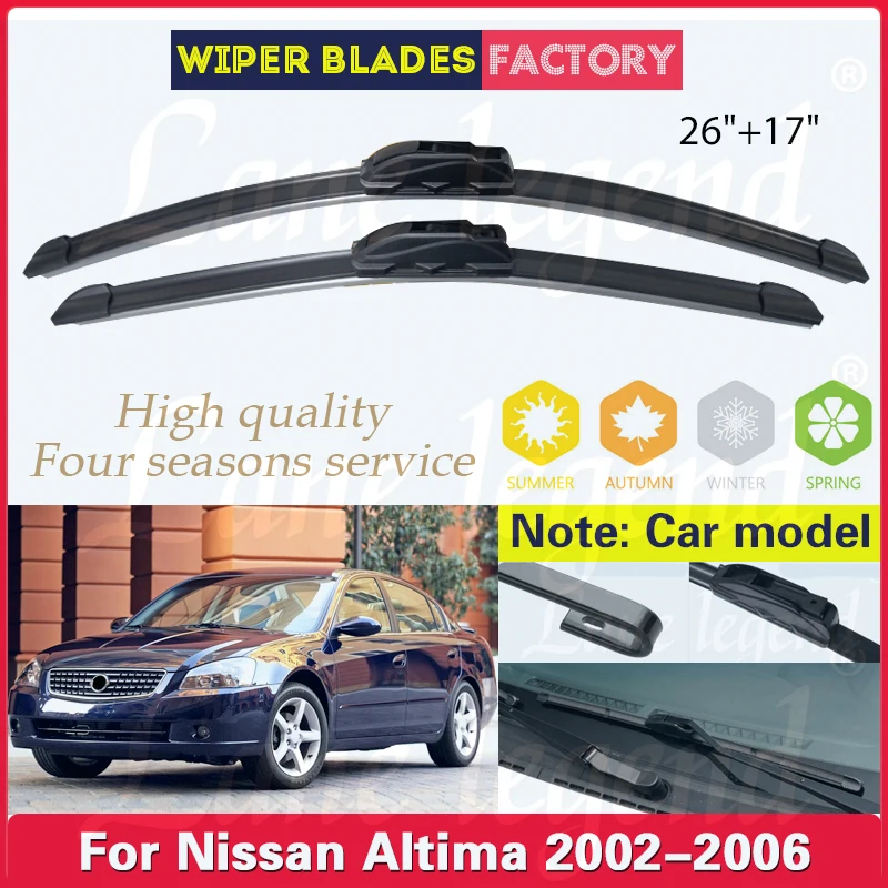 Car Wiper For Nissan Altima 2002 2003 2004 2005 2006 Front Wiper Blades Soft Rubber Windscreen Wipers Auto Windshield 26